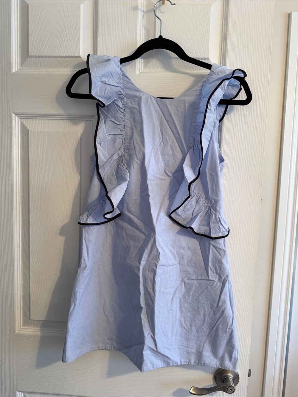 Zara Light Blue Mini Dress with Black Trim